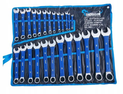 25el KLUCZE PŁASKO OCZKOWE Z GUMA KLUCZE PŁASKIE GUMOWYM + UCHWYTEM 6-32mm