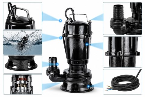 3850W POMPA DO WODY BRUDNEJ SZAMBA Z ROZDRABNIACZ MOCNA ZATAPIALNA ADAPTER