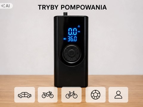 KOMPRESOR SPRĘŻARKA Samochodowy Akumulatorowy POMPKA ROWEROWA ELEKTRYCZNA