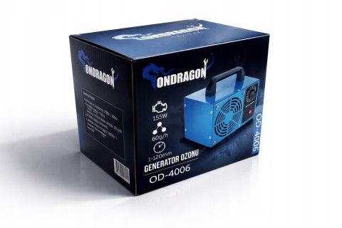 Ozonator Oczyszczacz do Powietrza GENERATOR OZONU 60 000 MG/H 155W + ZESTAW