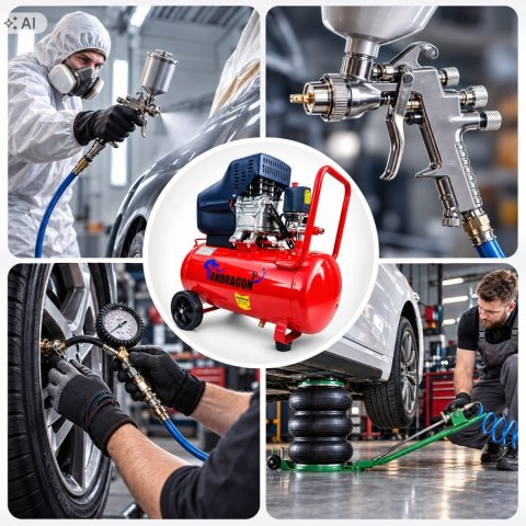 KOMPRESOR OLEJOWY SPRĘŻARKA POWIETRZA 24L 8 BAR TŁOKOWA POMPA 2,8kW 3,8KM
