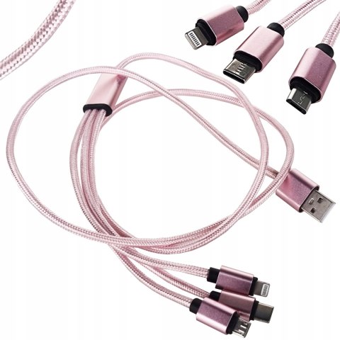 KABEL ŁADOWARKA 3w1 DO IPHONE MICRO USB TYP-C KABEL ŁADOWARKA 3w1 DO IPHONE MICRO USB TYP-C