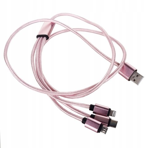 KABEL ŁADOWARKA 3w1 DO IPHONE MICRO USB TYP-C KABEL ŁADOWARKA 3w1 DO IPHONE MICRO USB TYP-C